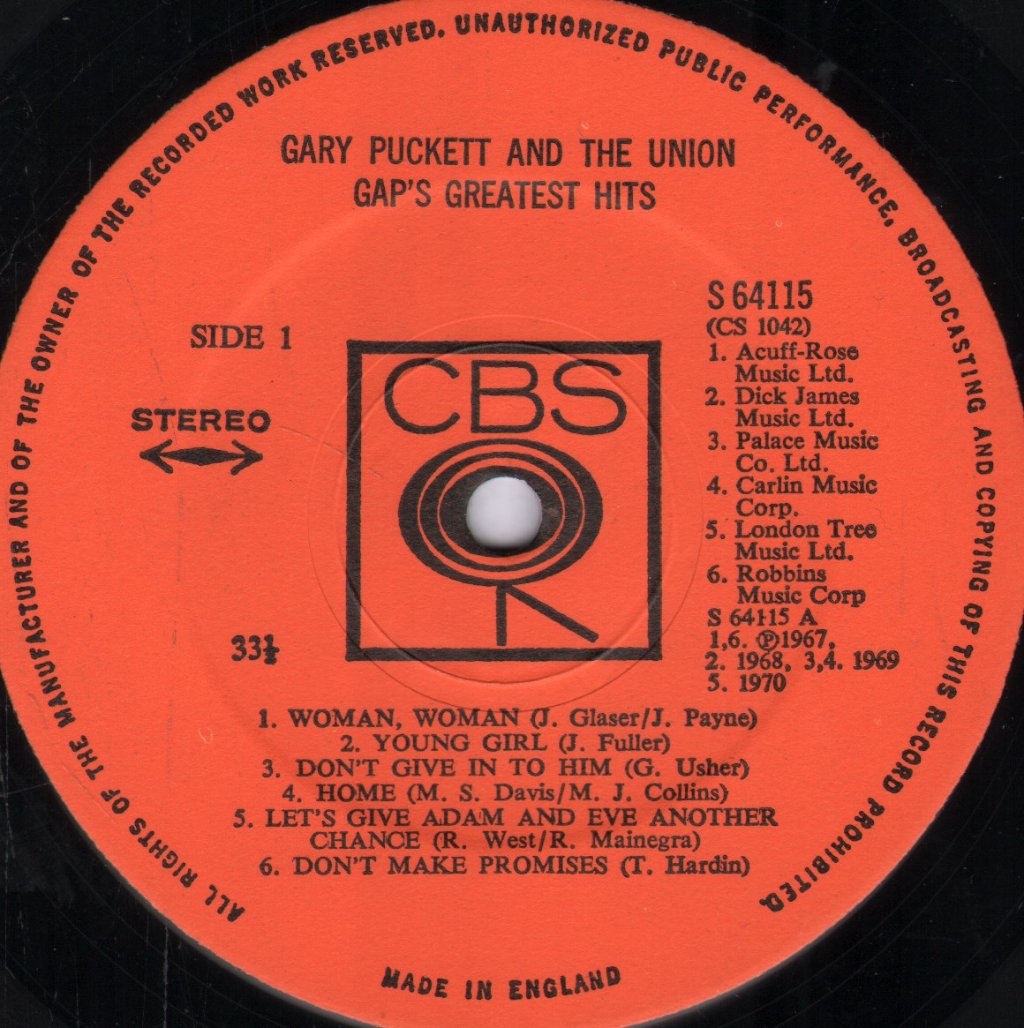 Gary Puckett And The Union Gap - Greatest Hits - Lp
