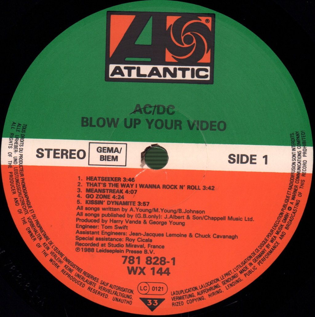AC/DC - Blow Up Your Video - Lp