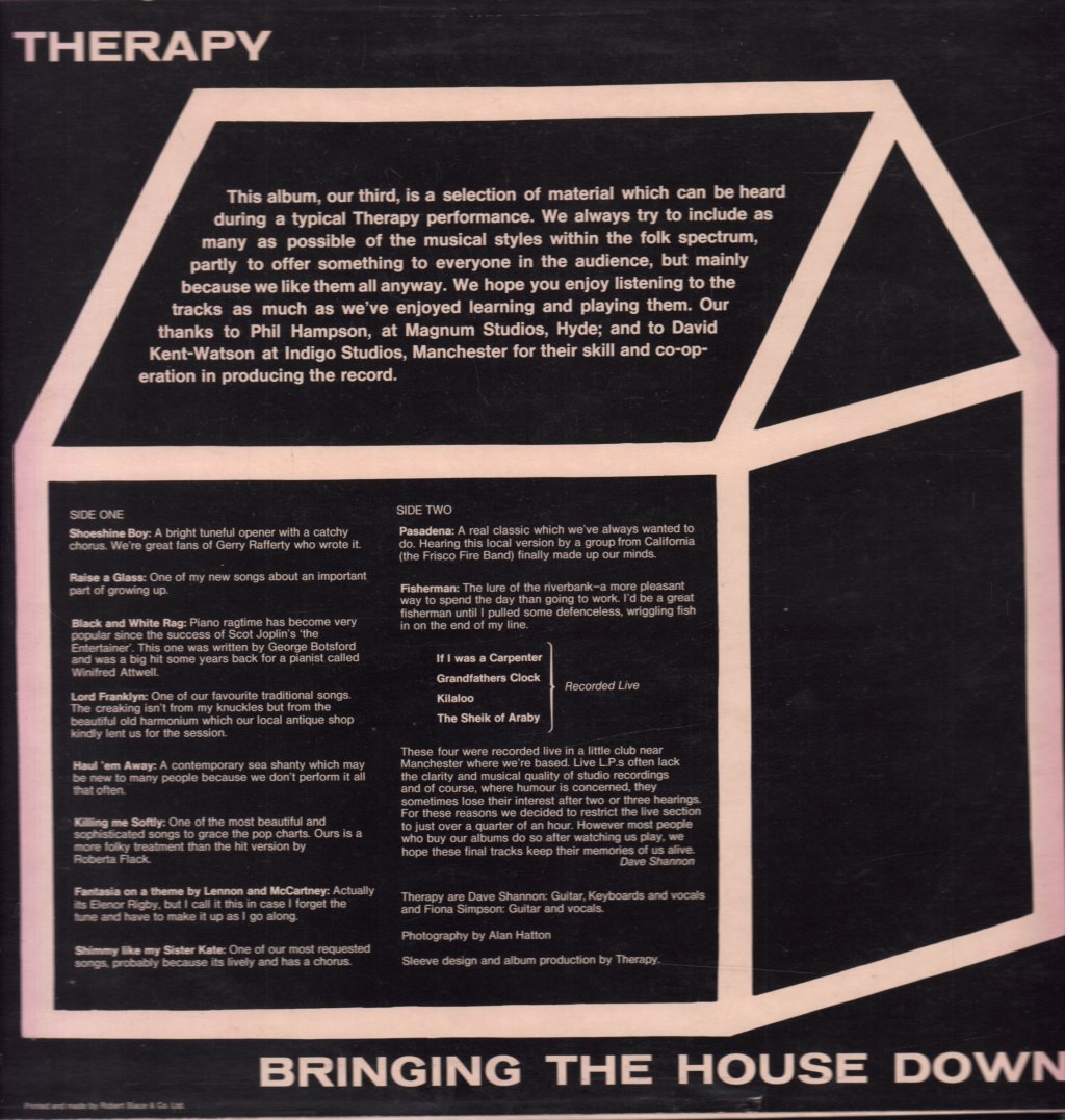 Therapy (Folk Group) - Bringing The House Down - Lp