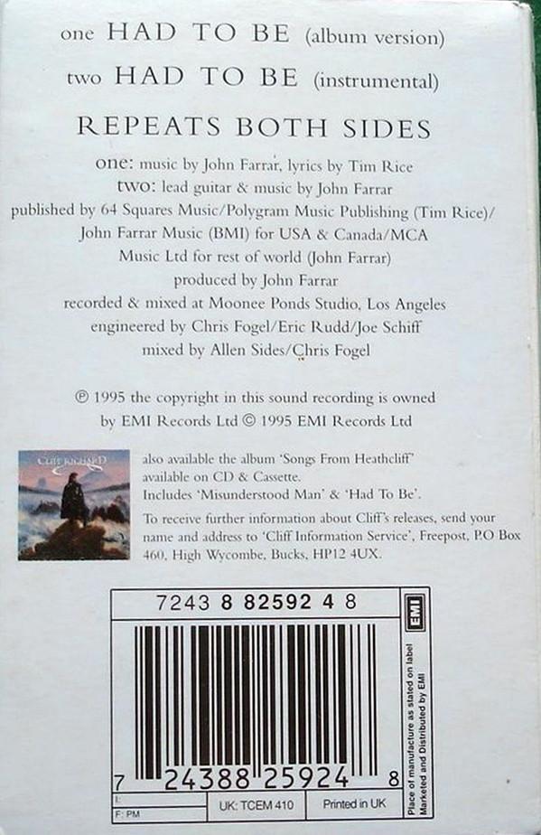 Cliff Richard And Olivia Newton John - Had To Be - Cassette