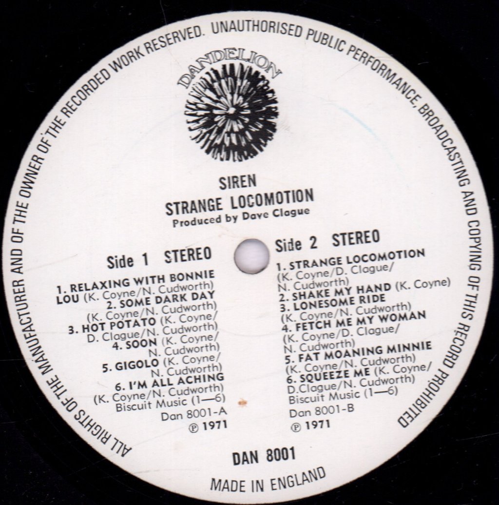 Siren (Folk Group) - Strange Locomotion - Lp