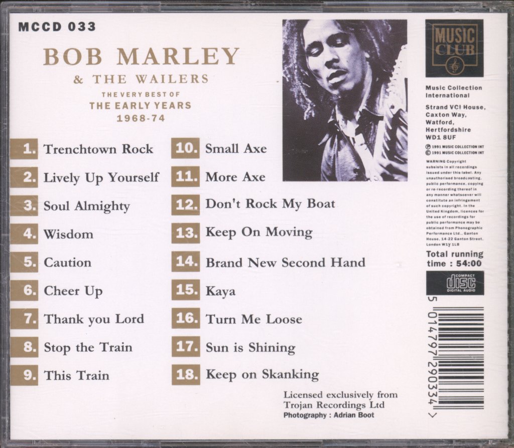 Bob Marley & The Wailers - Very Best Of The Early Years 1968-74 - Cd