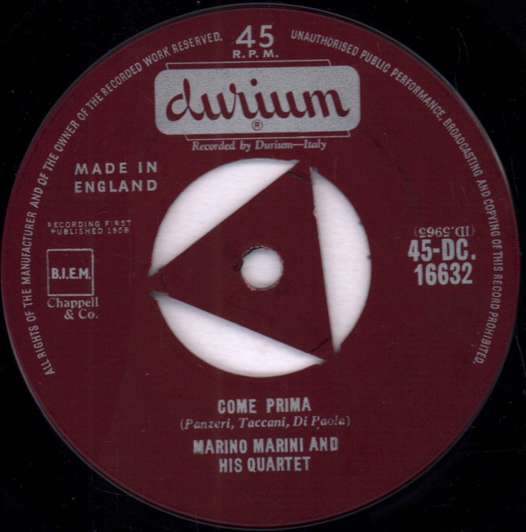 Marino Marini And His Quartet - Come Prima - 7 Inch