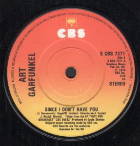 Art Garfunkel - Since I Don't Have You - 7 Inch