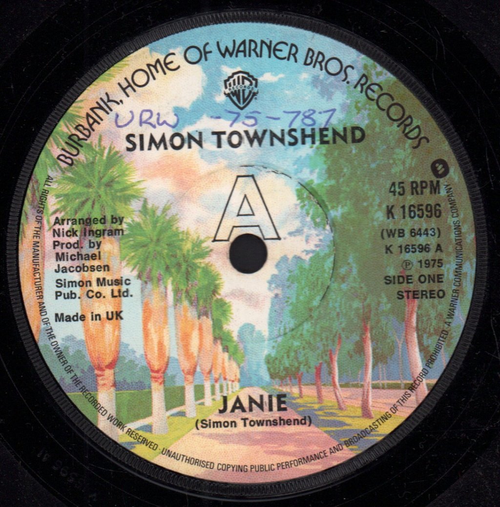 Simon Townshend - Janie - 7 Inch