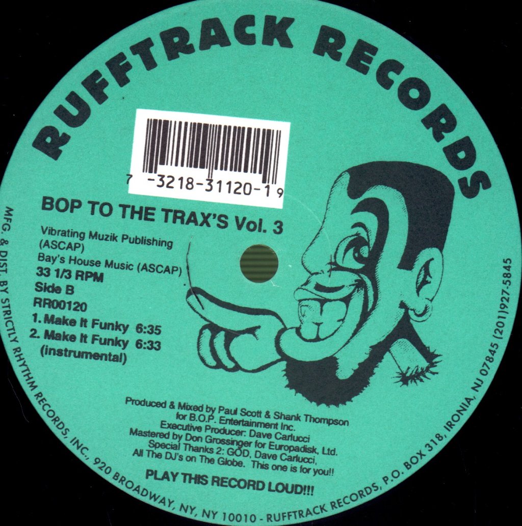 B.o.p. - Bop To The Trax's Vol. 3 - 12 Inch