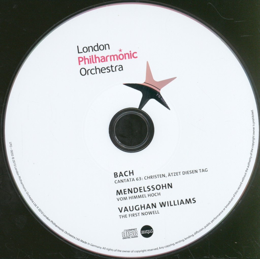 London Philharmonic Orchestra And Choir,Vladimir Jurowski - Vaughan Williams / Bach / Mendelssohn - First Nowell / Cantata 63 / Vom Himmel Hoch - Cd