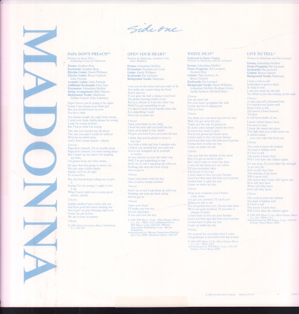 Madonna - True Blue - Lp