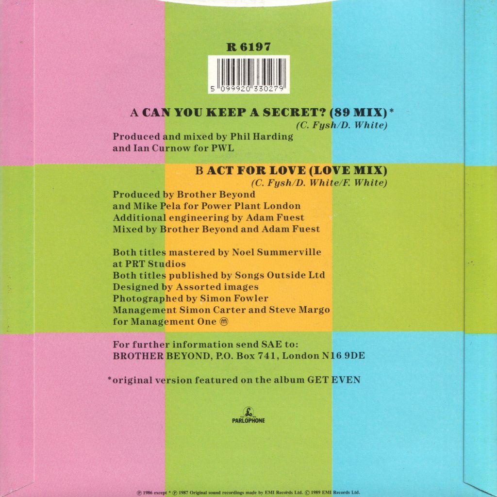 Brother Beyond - Can You Keep A Secret - 7 Inch
