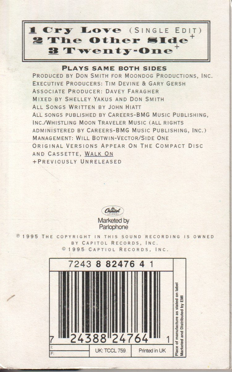 John Hiatt - Cry Love - Cassette