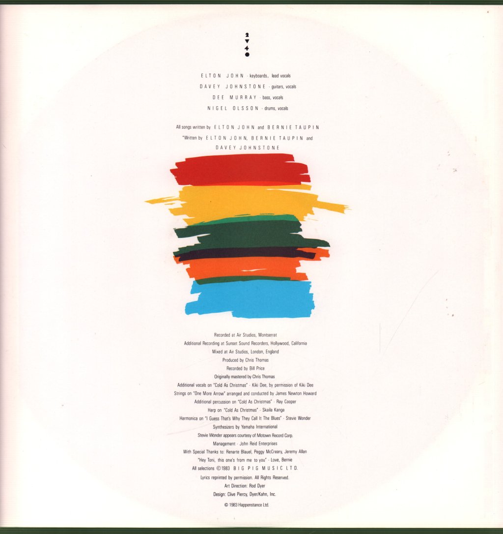 Elton John - Too Low For Zero - Lp