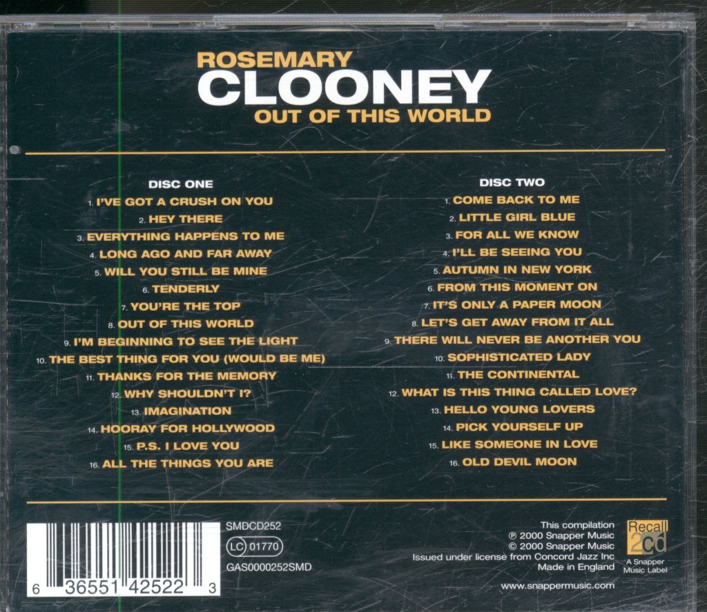 Rosemary Clooney - Out Of This World - Double Cd