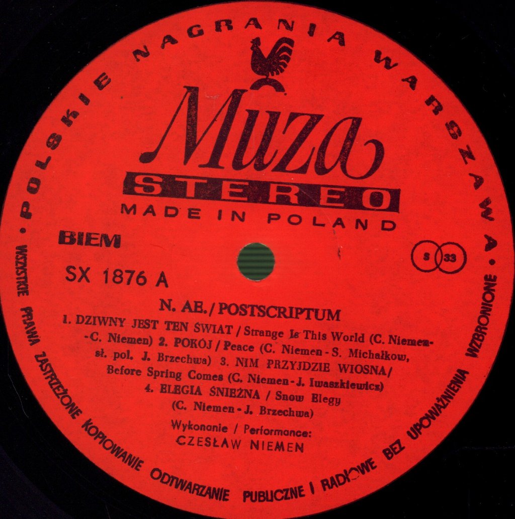 Czeslaw Niemen - Postscriptum - Lp