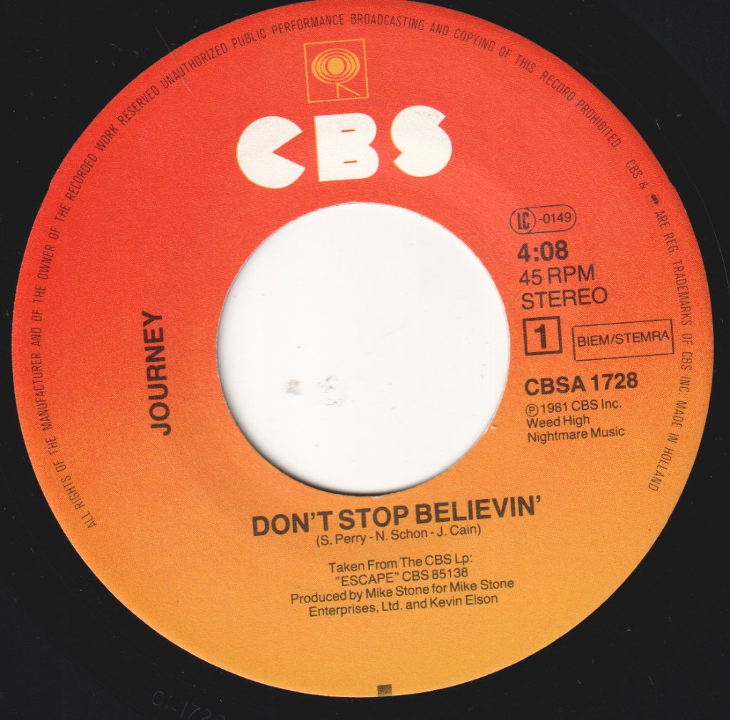 Journey - Don't Stop Believing - 7 Inch
