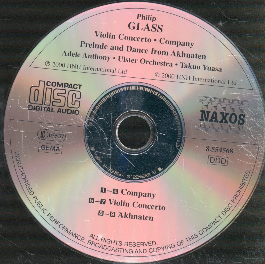 Philip Glass - Violin Concerto • Prelude And Dance From Akhnaten • Company - Cd
