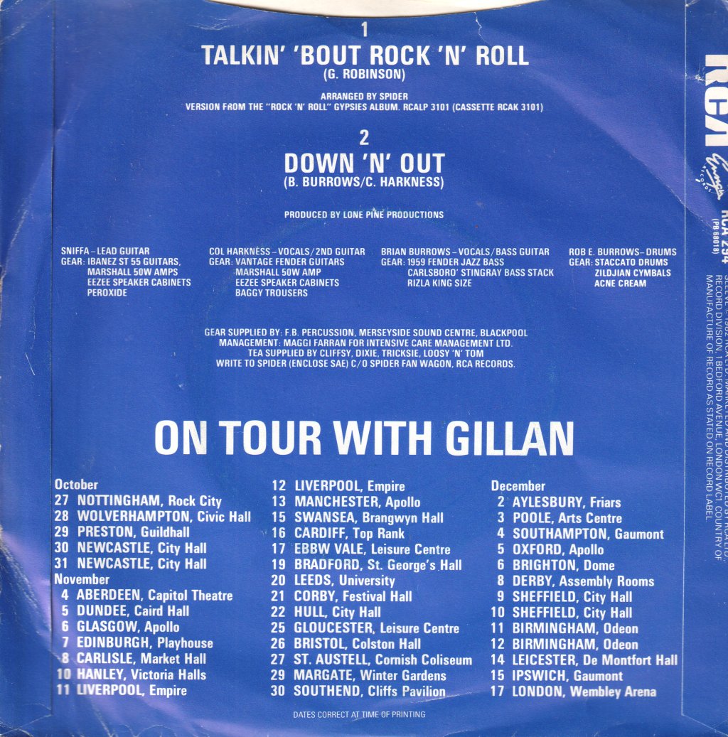 Spider (Rock/Nwobhm Group) - Talkin Bout Rock N Roll - 7 Inch