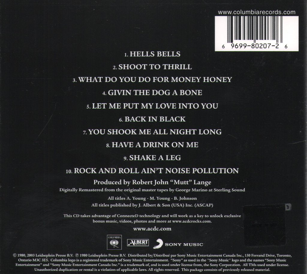 AC/DC - Back In Black - Cd