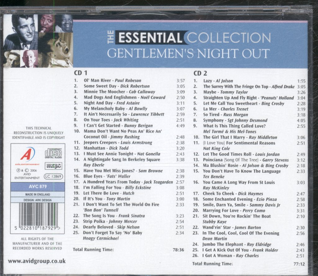 Various Artists - GENTLEMEN'S NIGHT OUT: THE ESSENTIAL COLLECTION - Double Cd