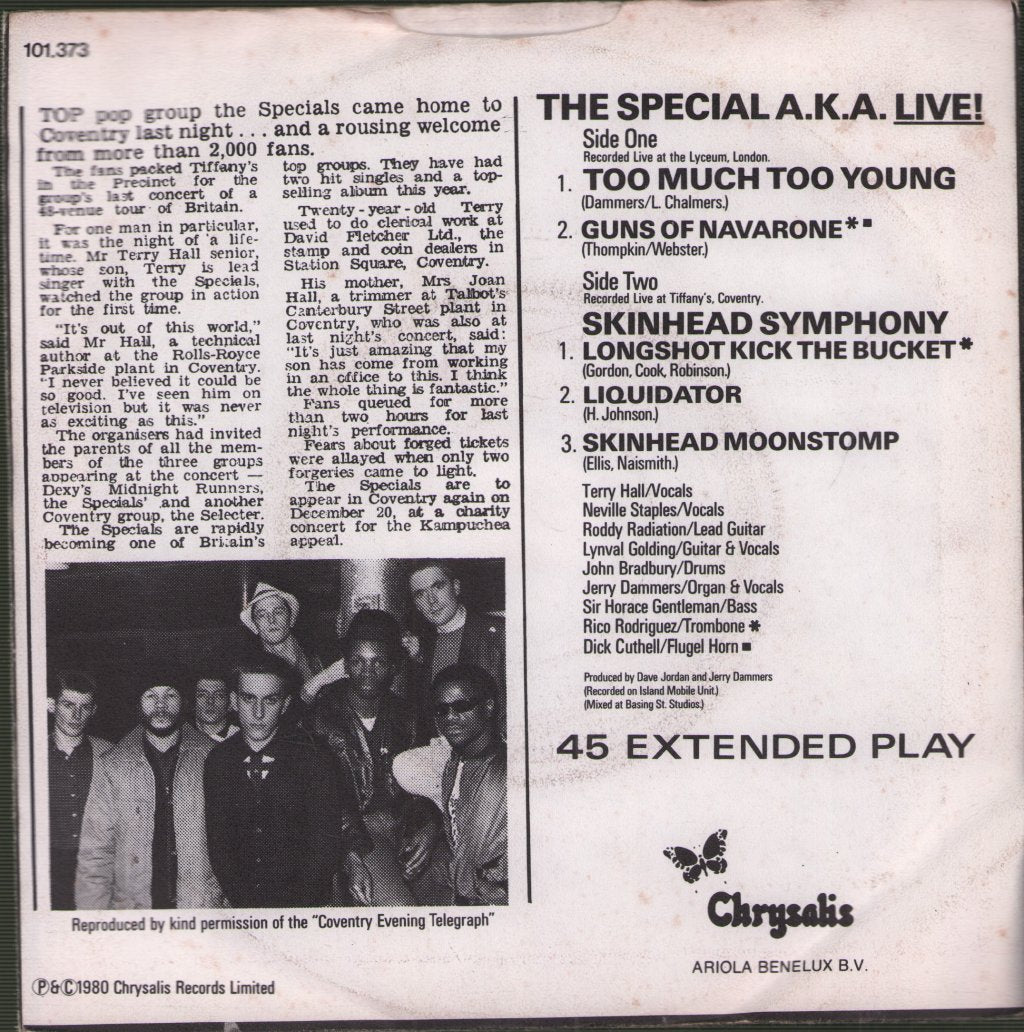 Specials - Too Much Too Young - 7 Inch