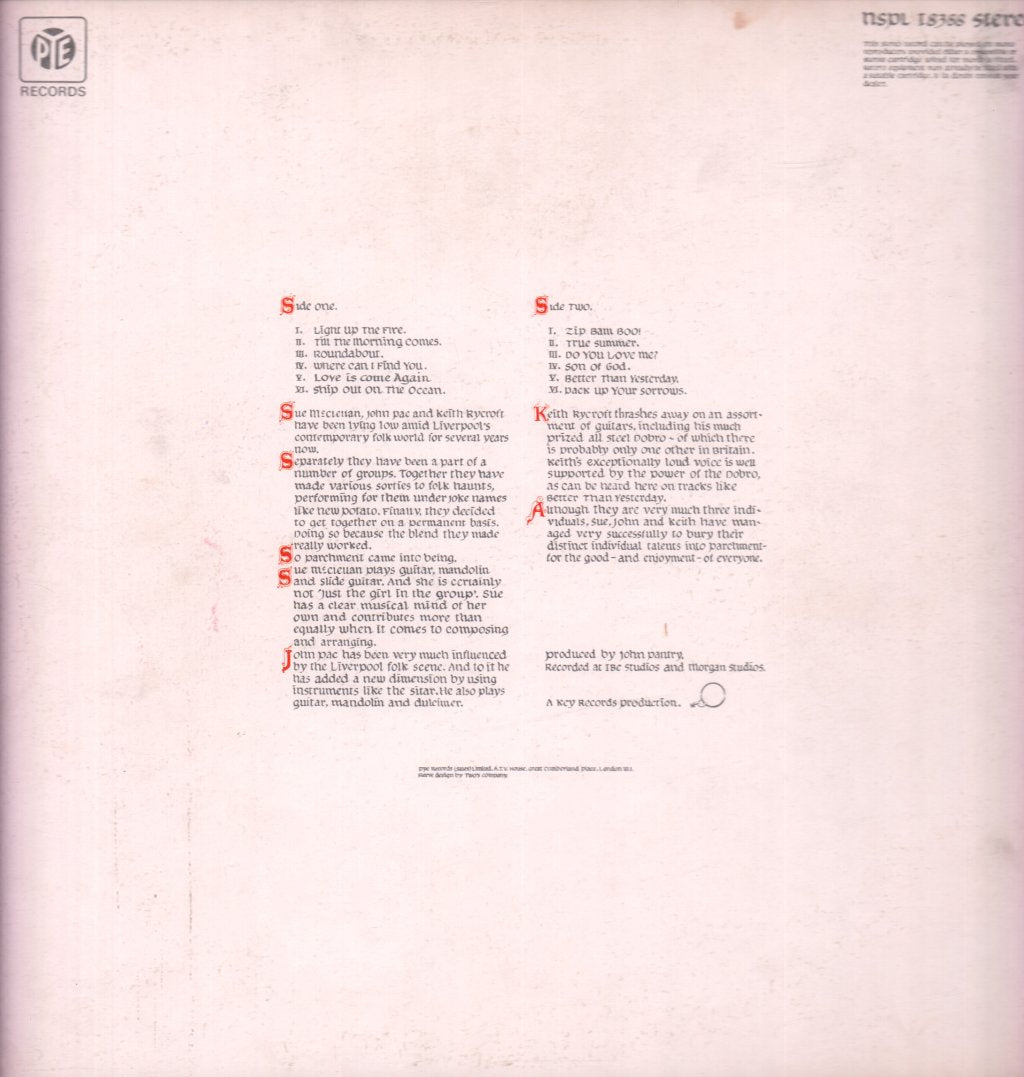 Parchment - Light Up The Fire - Lp