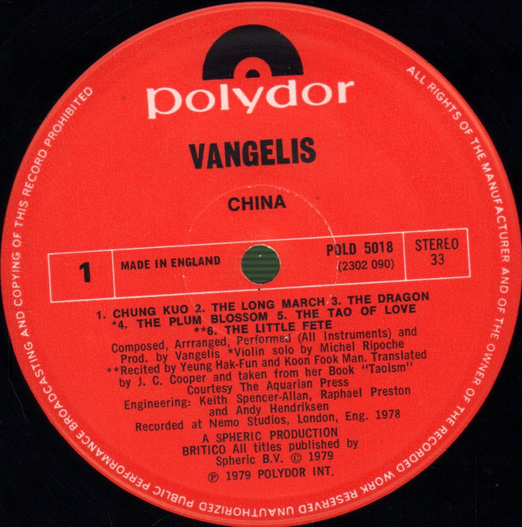 Vangelis - China - Lp