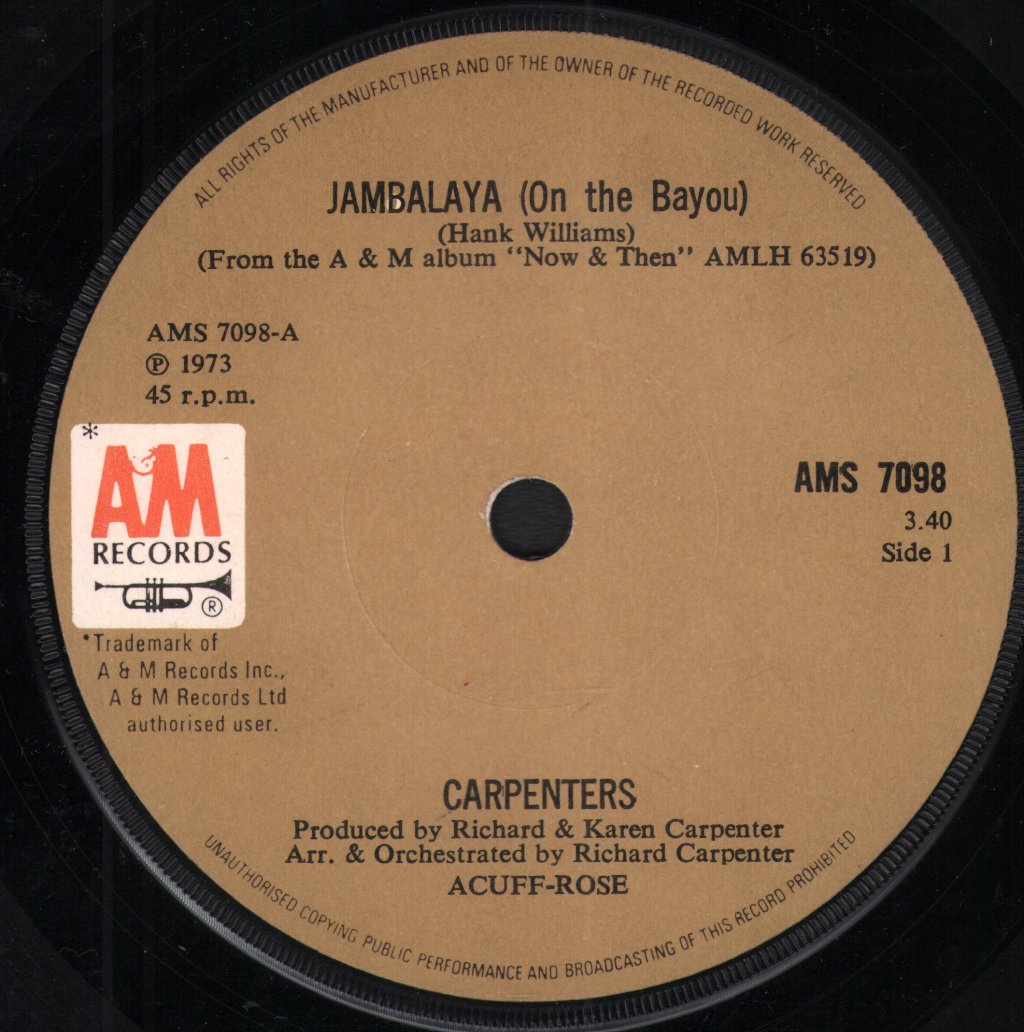 Carpenters - Jambalaya - 7 Inch
