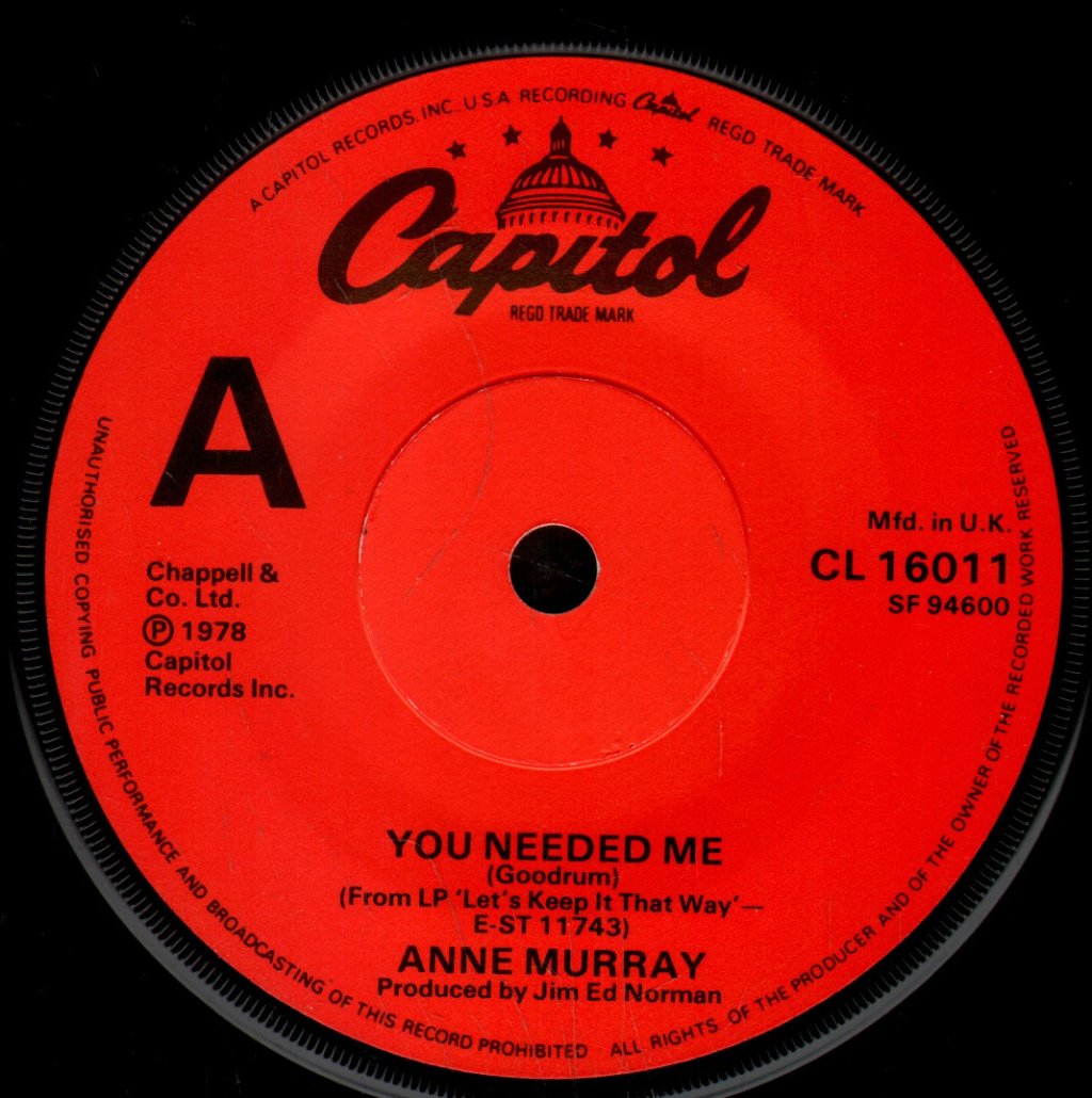 Anne Murray - You Needed Me - 7 Inch