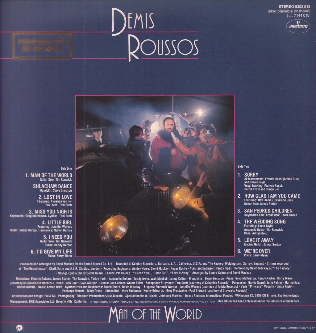 Demis Roussos - Man Of The World - Lp