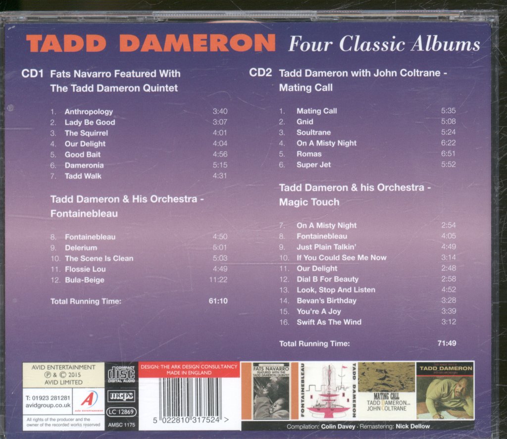 Ted Dameron - Four Classic Albums - Double Cd