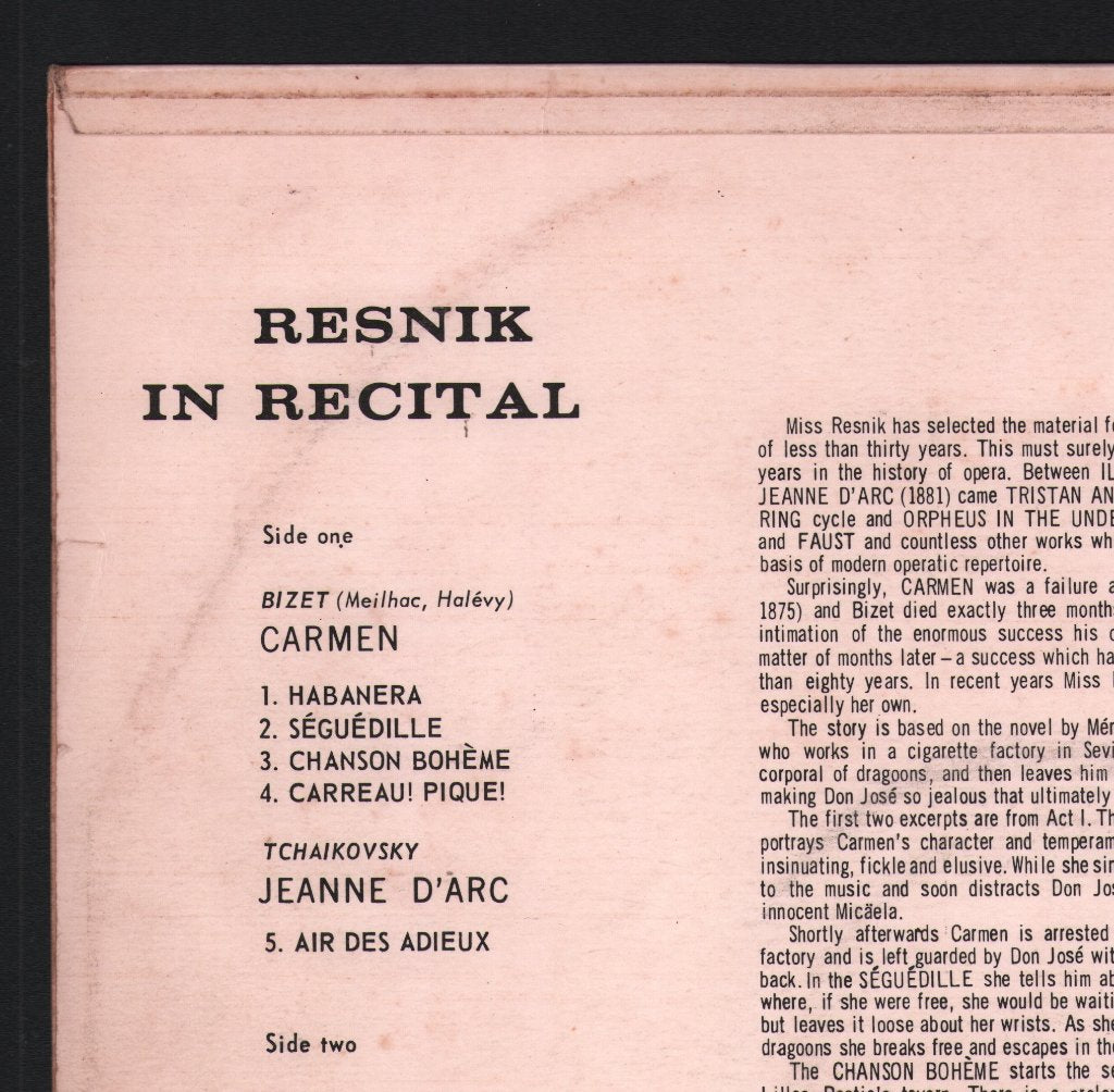 Regina Resnik - On The Wings Of Opera - Lp