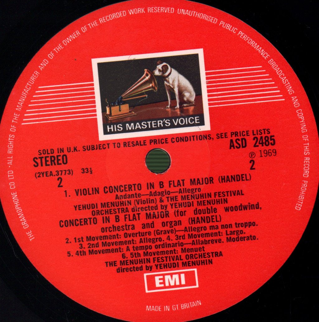 Yehudi Menuhin - Handel - Music For The Royal Fireworks - Lp