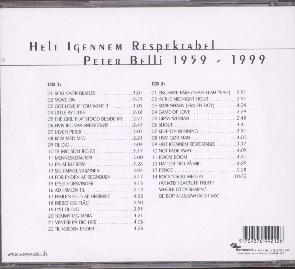 Peter Belli - Helt Igennem Respektabel - Peter Belli 1959 - 1999 - Double Cd