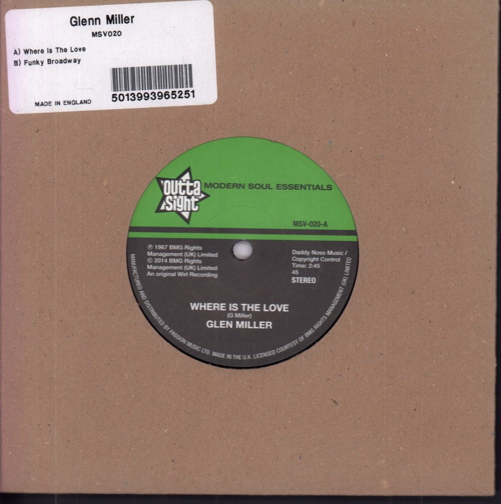 Glen Miller - Where Is The Love - 7 Inch
