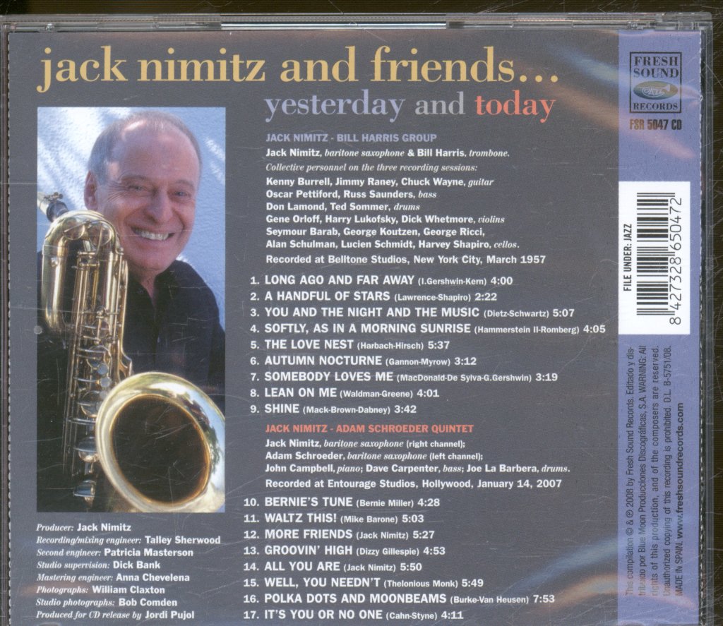 Jack Nimitz And Friends - Yesterday And Today - Cd