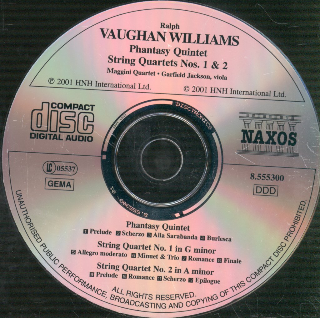 Maggini Quartet • Garfield Jackson - Vaughan Williams - Phantasy Quintet • String Quartets Nos. 1 & 2 - Cd