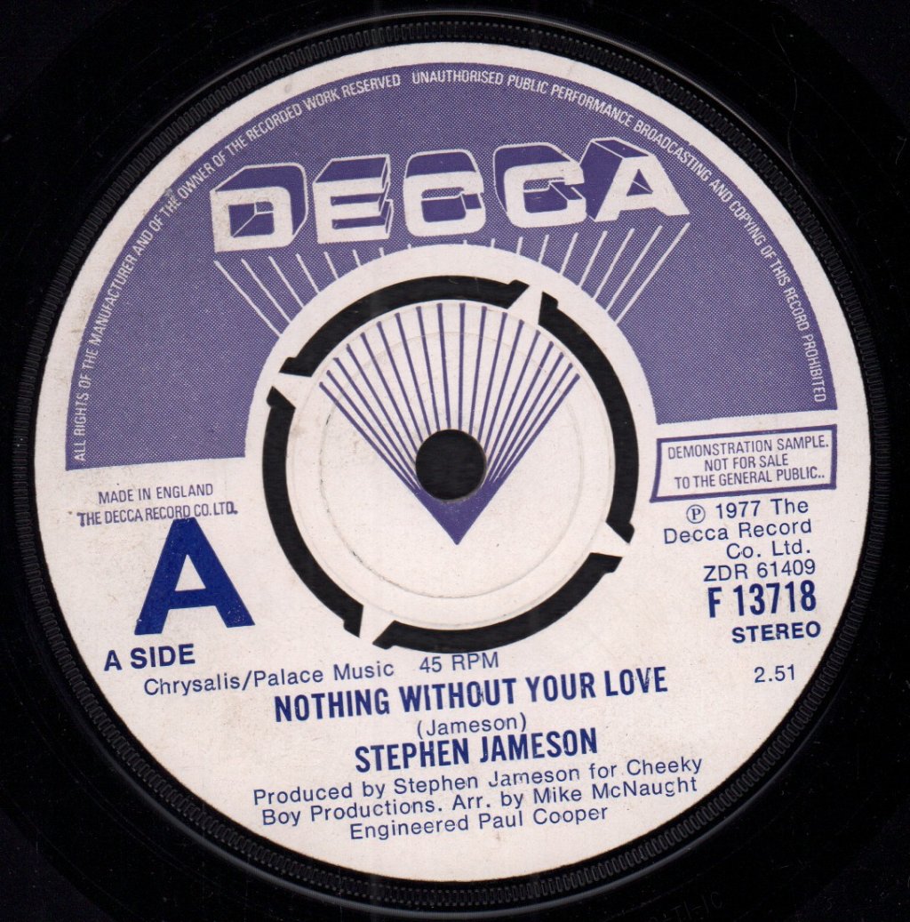 Stephen Jameson - Nothing Without Your Love - 7 Inch