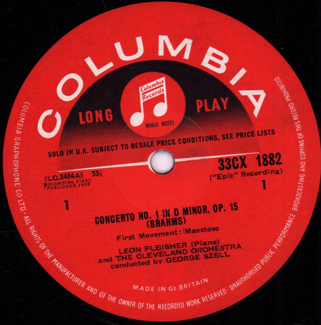 George Szell And The Cleveland Orchestra - brahms Piano Concerto No. 1 - Lp