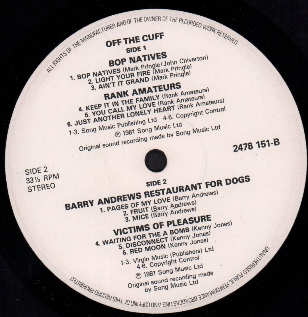 Various Artists - Off The Cuff Live At The 101 - Lp