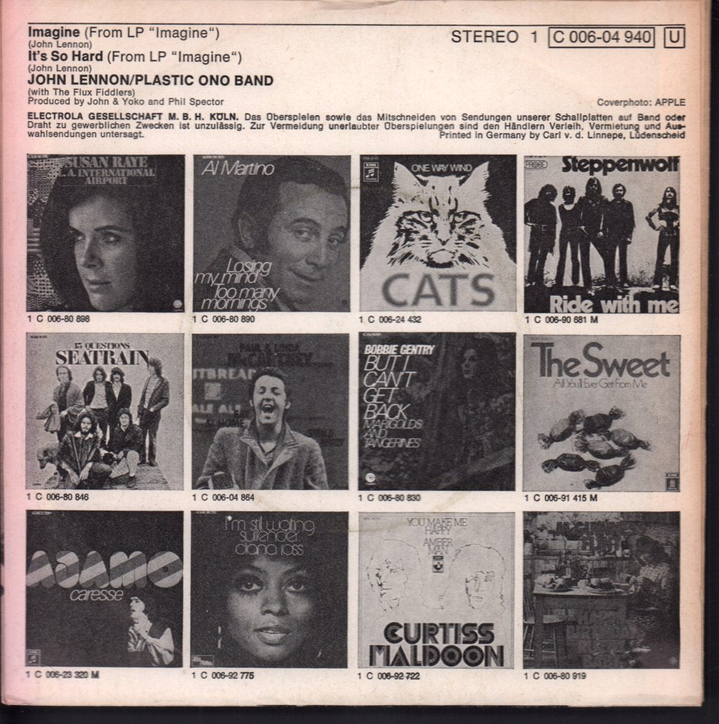 John Lennon - Imagine - 7 Inch