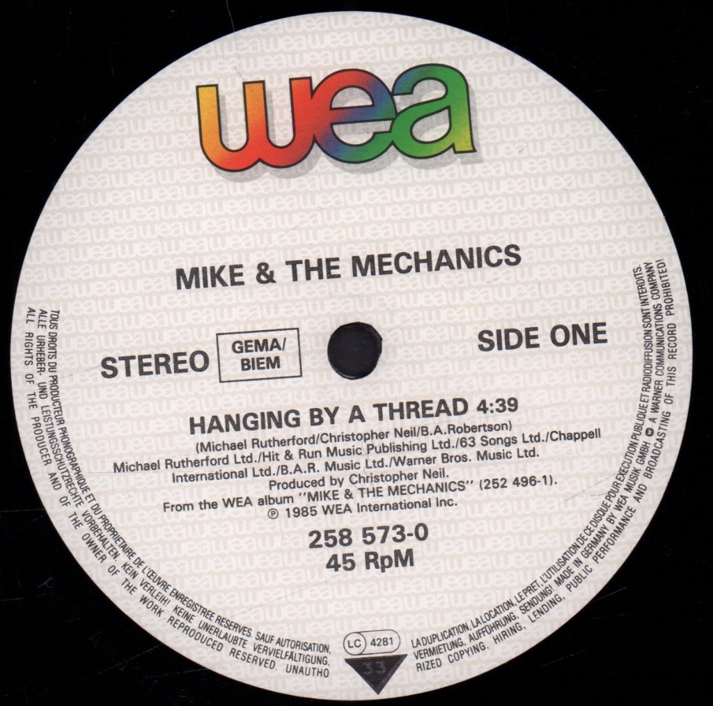 Mike And The Mechanics - Hanging By A Thread - 12 Inch
