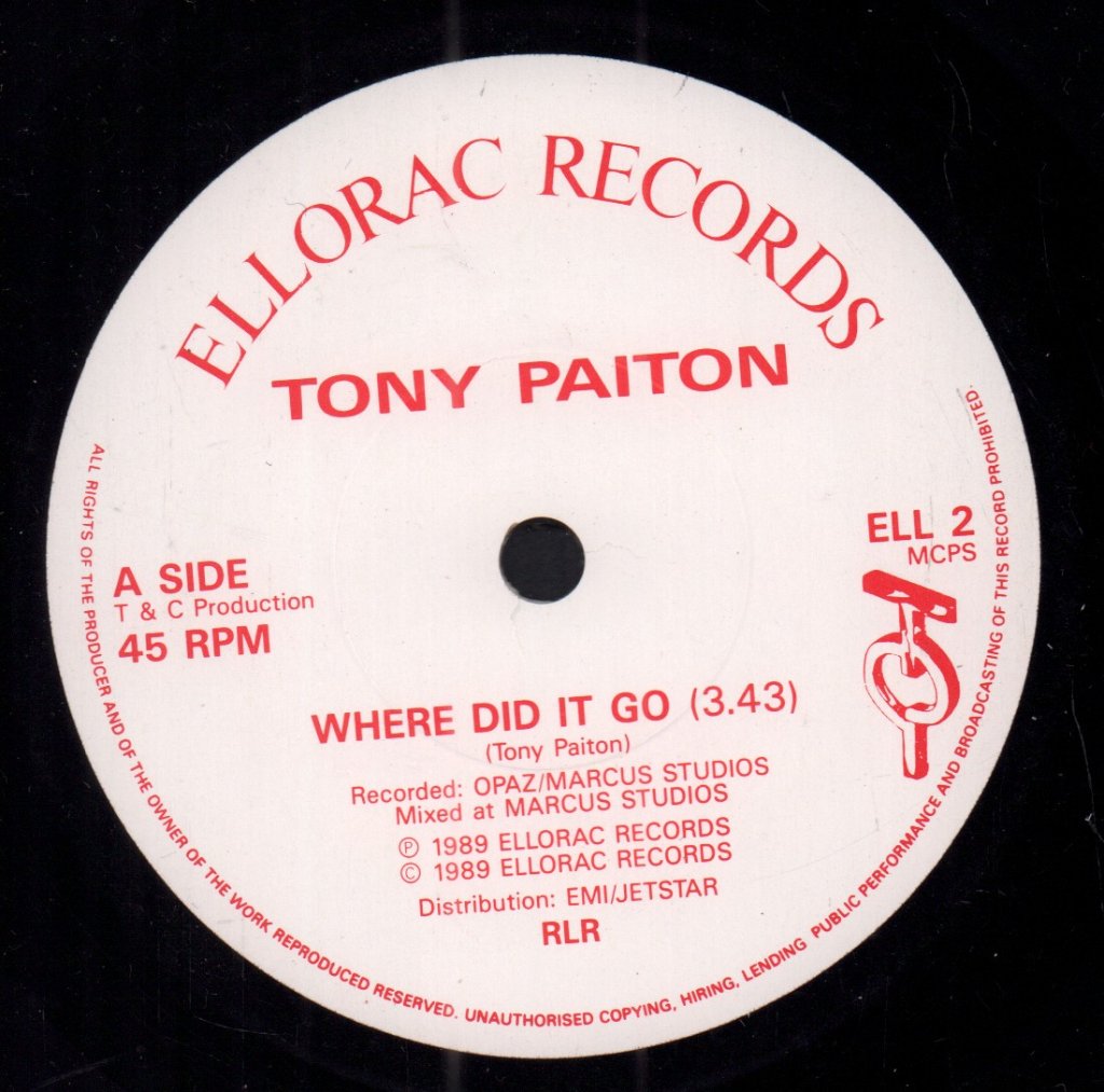 Tony Paiton - Where Did It Go - 7 Inch