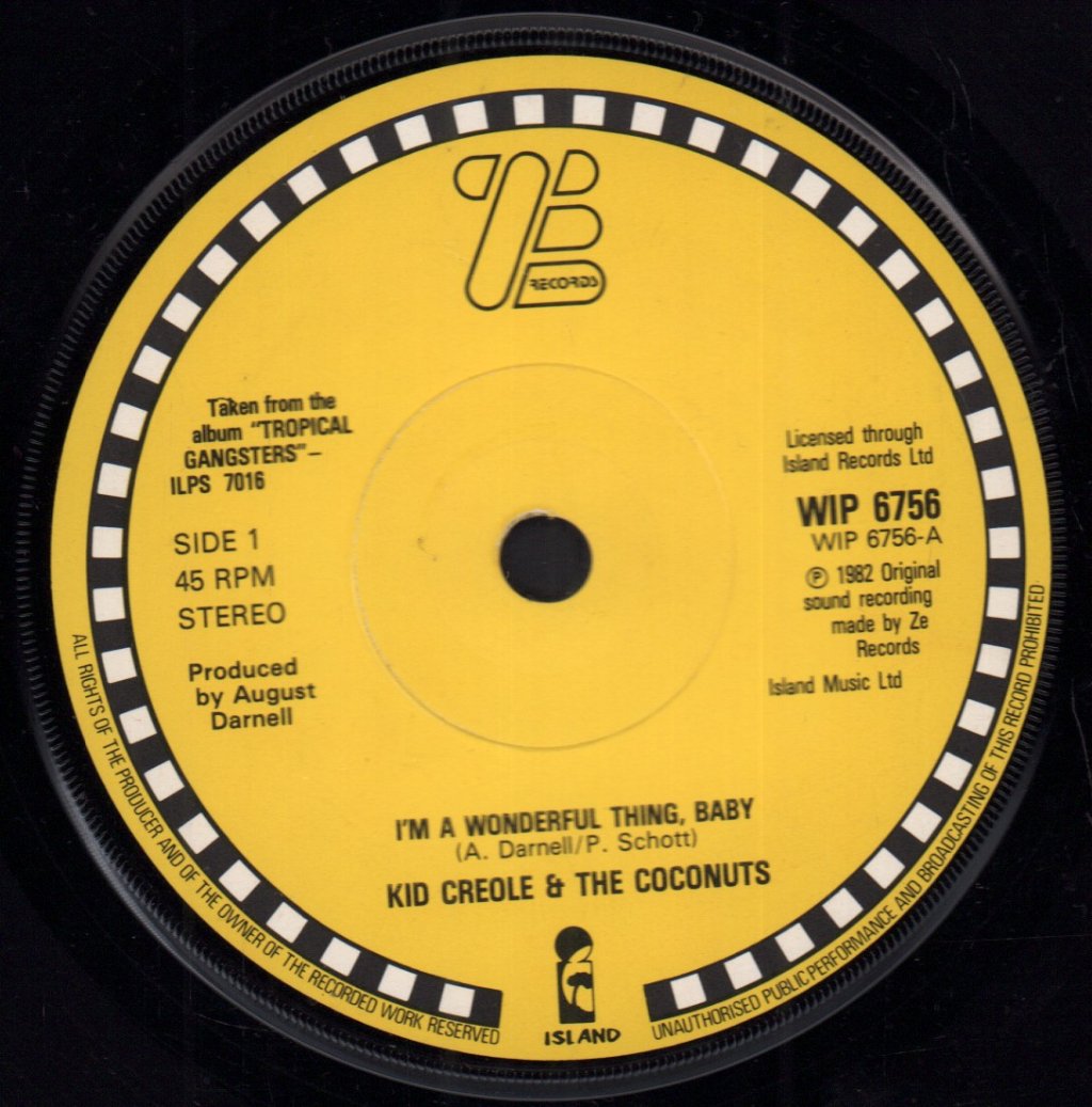 Kid Creole And The Coconuts - I'm A Wonderful Thing Baby - 7 Inch