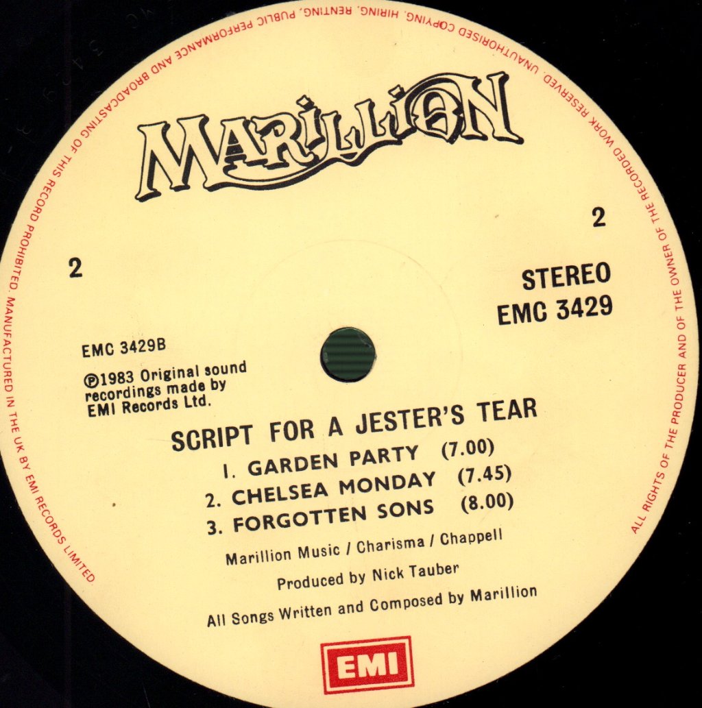 Marillion - Script For A Jester's Tear - Lp