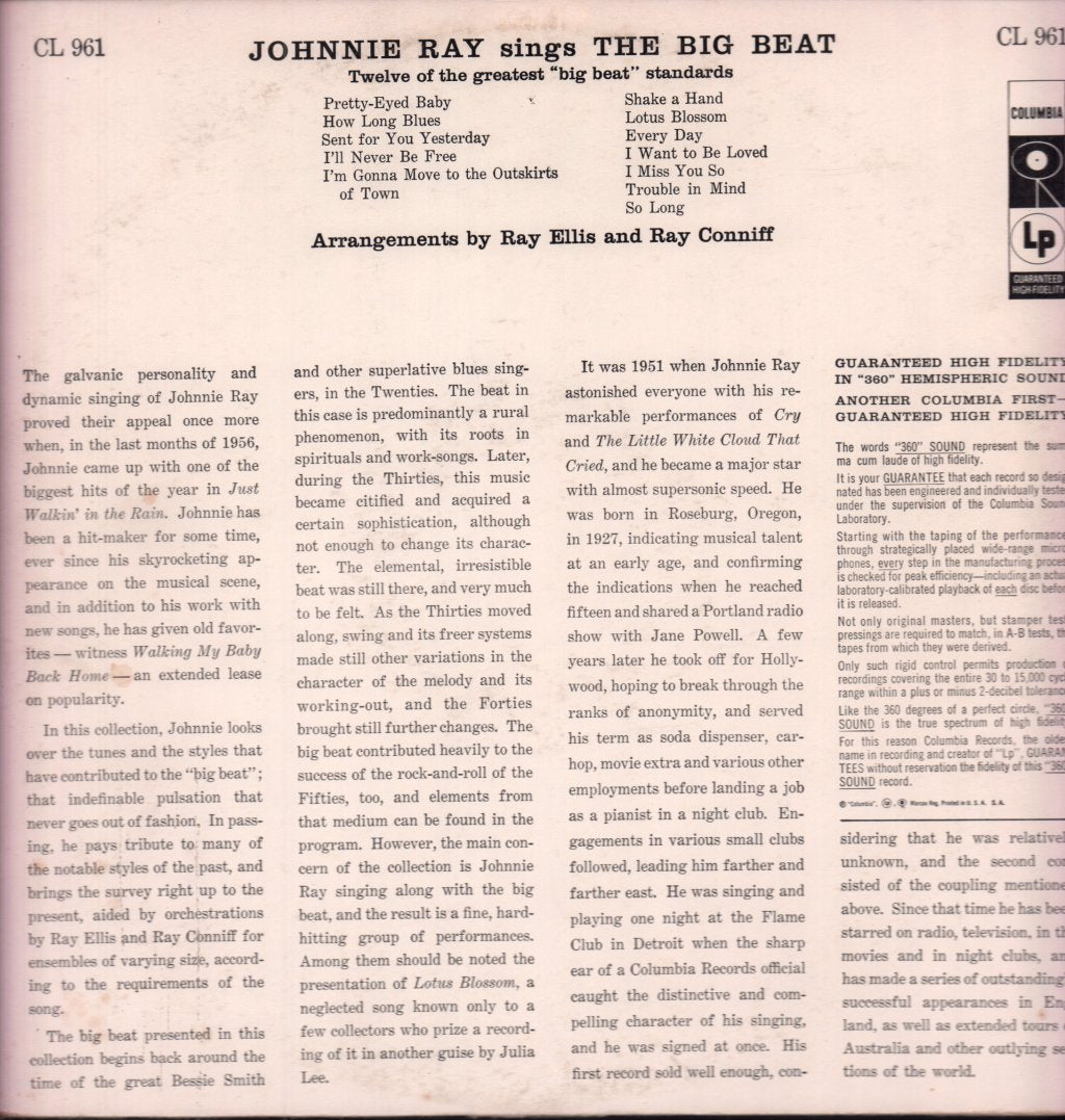 Johnnie Ray - Big Beat - Lp