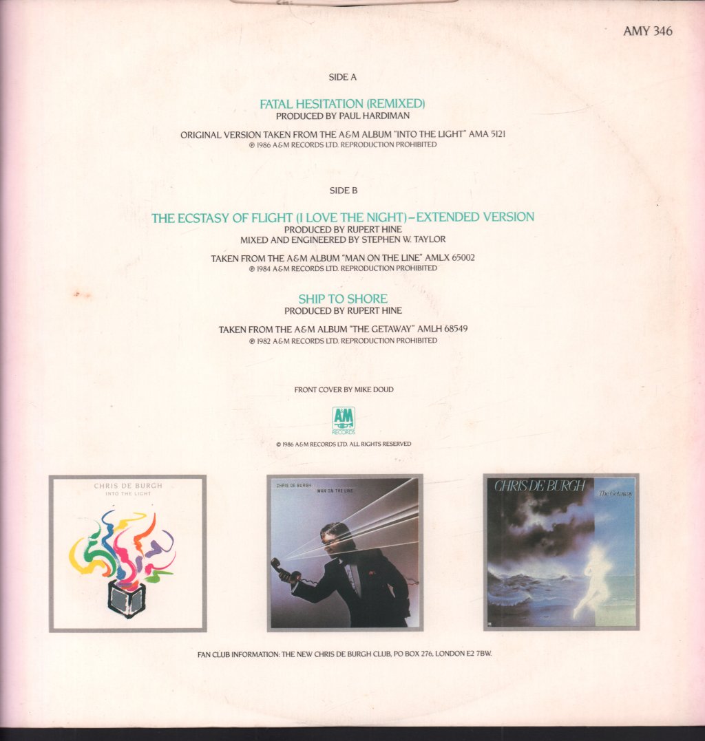 Chris De Burgh - Fatal Hesitation - 12 Inch