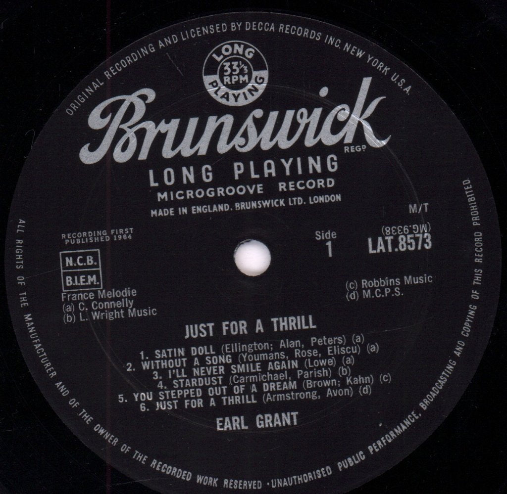 Earl Grant - Just For A Thrill - Lp