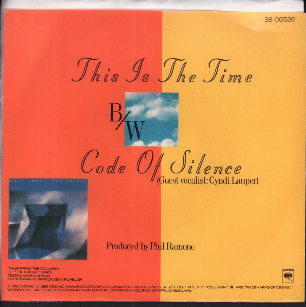 Billy Joel - This Is The Time - 7 Inch