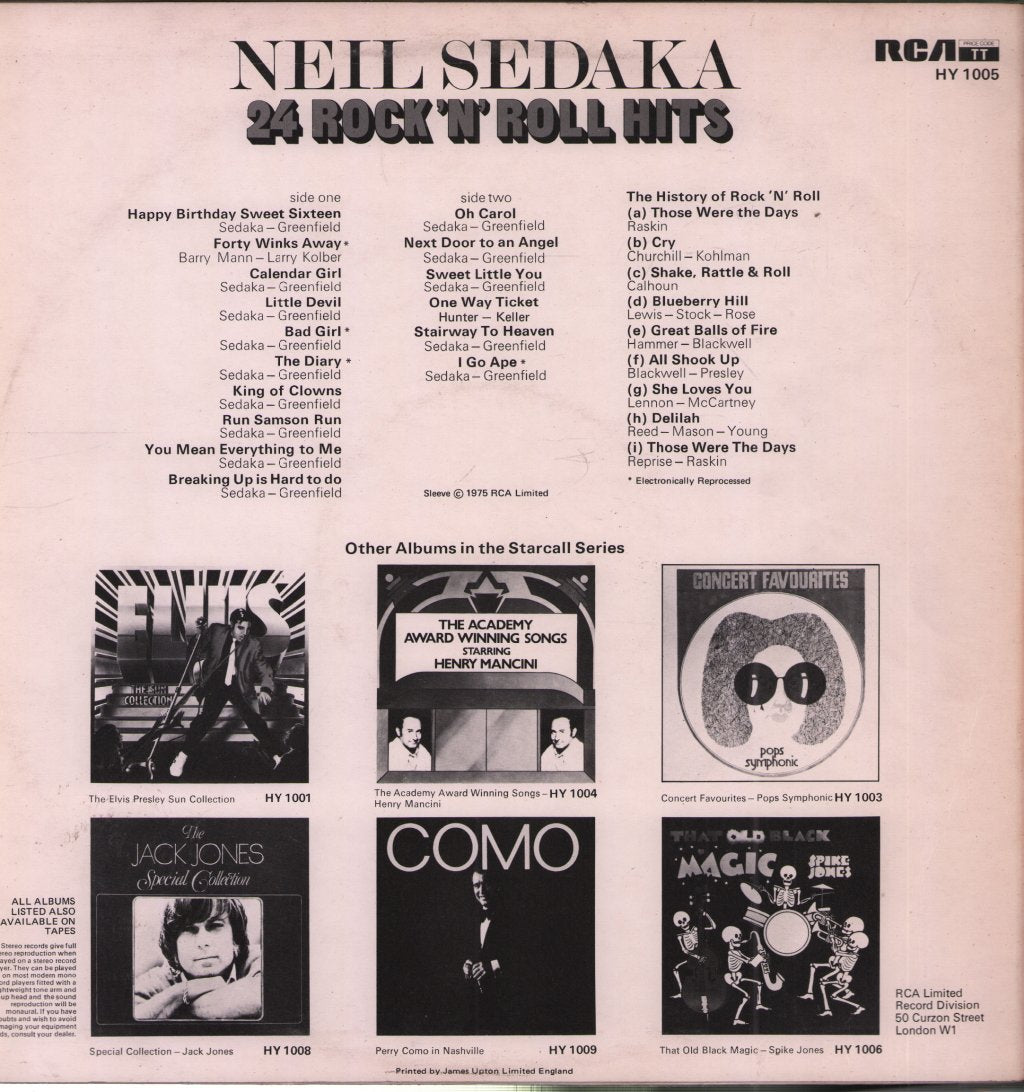 Neil Sedaka - 24 Rock 'N' Roll Hits - Lp