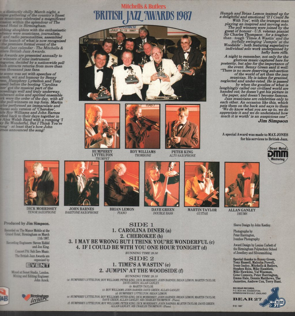 Humphrey Lyttelton - Mitchells And Butlers British Jazz Awards 1987 - Lp
