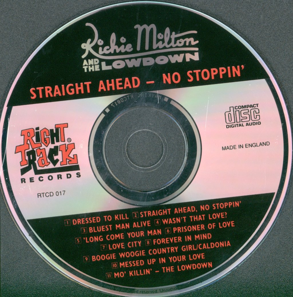 Richie Milton And The Lowdown - Straight Ahead - No Stoppin' - Cd